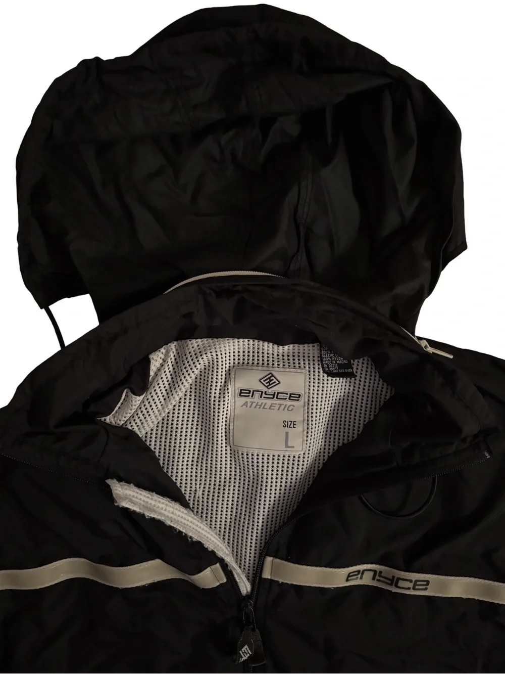 Enyce Y2K Windbreaker Jacket - Black with Reflective Stripe - Picture 4 of 7